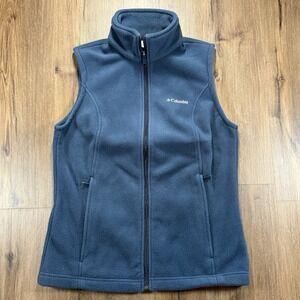 Columbia Fleece Vest Women's Small Blue Full Zip Outdoor Layering XL1265